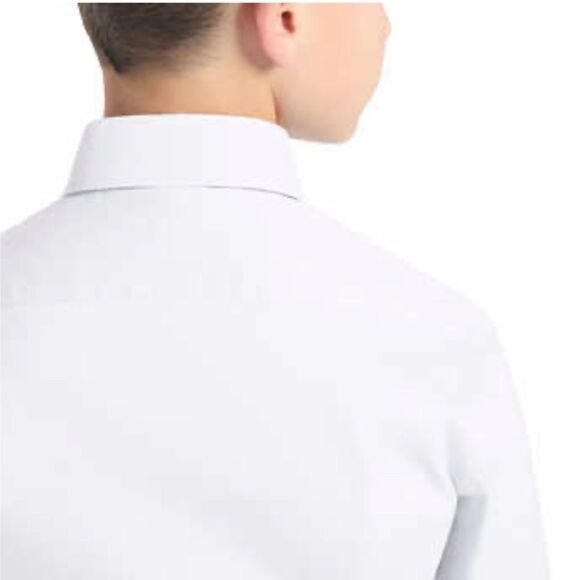 Boys Kenneth Cole Reaction White Long Sleeve Button Front Dress Shirt Size 20 - Picture 6 of 8